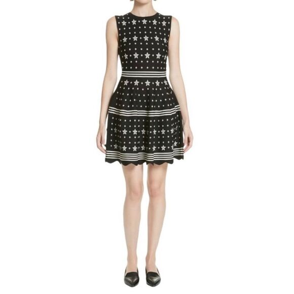 Ted Baker Black Knit MariaE Star Fit and Flare mini Dress | 6 - Picture 1 of 10